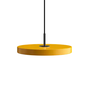 Umage - Loftlampe pendel Asteria m/ sort top - mini - Saffron Gul (Ø31 cm)